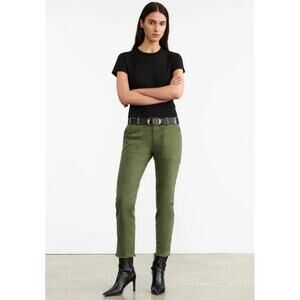 Nili Lotan Green Cropped Jenna Cotton Pants Size 4 Small